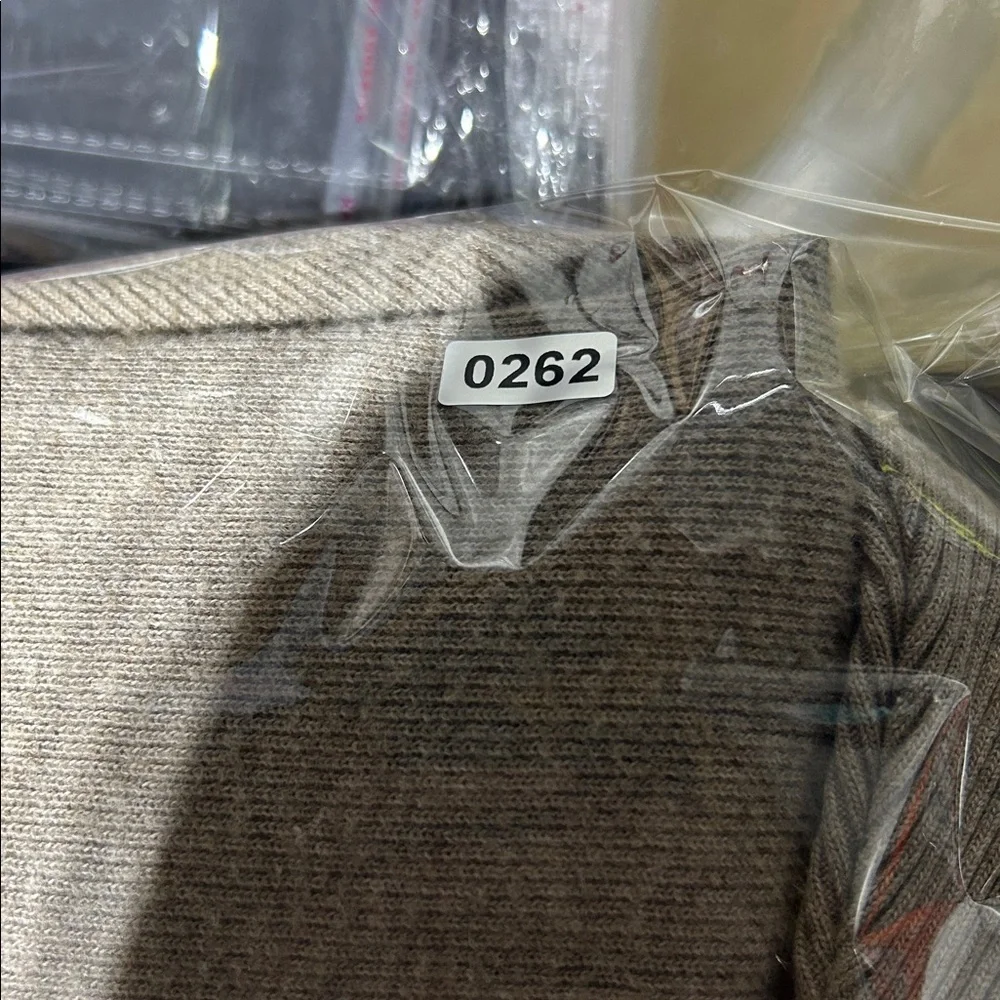 Tasso Elba Premium Collared Taupe Sweater